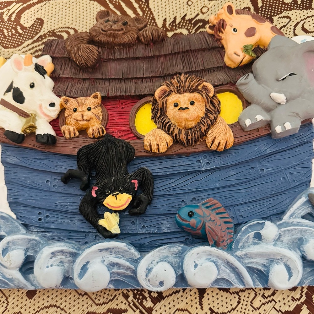 1995 Figi Graphics Noah's Ark 23.5" Long Door Topper Wall Plaque Hand-Painted - Picture 2 of 4